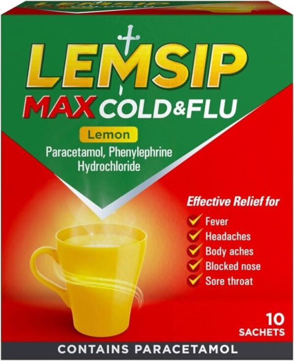 Lemhip max Cold and flu reliever 10 sachets