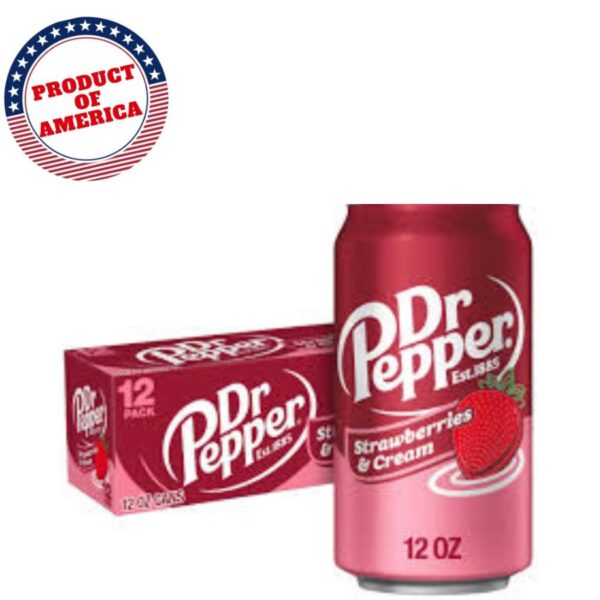 Dr. pepper Strawberries & cream 355ml can Pack of 12